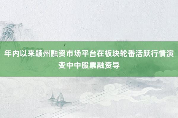年内以来赣州融资市场平台在板块轮番活跃行情演变中中股票融资导