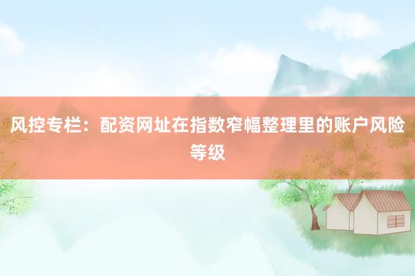风控专栏：配资网址在指数窄幅整理里的账户风险等级