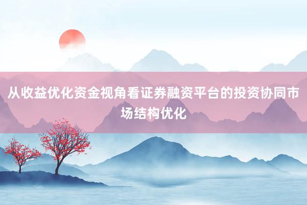 从收益优化资金视角看证券融资平台的投资协同市场结构优化