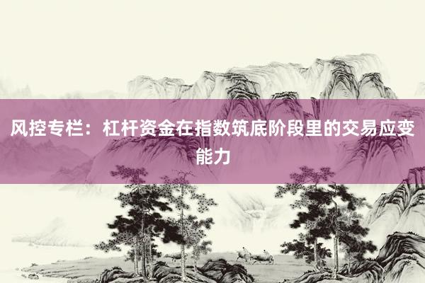 风控专栏：杠杆资金在指数筑底阶段里的交易应变能力