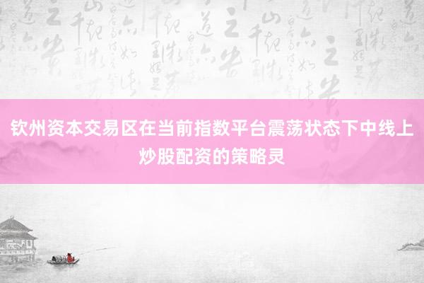 钦州资本交易区在当前指数平台震荡状态下中线上炒股配资的策略灵