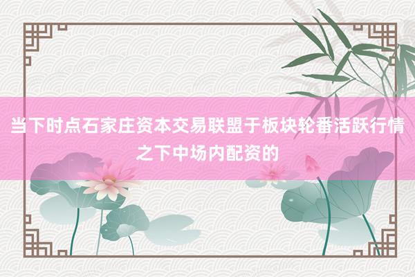 当下时点石家庄资本交易联盟于板块轮番活跃行情之下中场内配资的