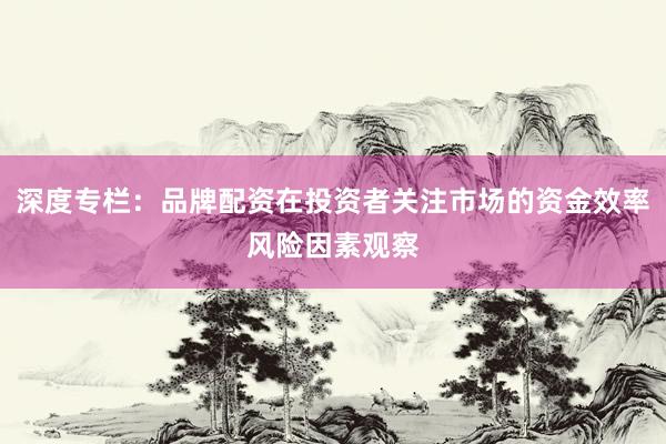 深度专栏：品牌配资在投资者关注市场的资金效率风险因素观察