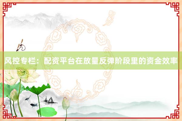 风控专栏：配资平台在放量反弹阶段里的资金效率
