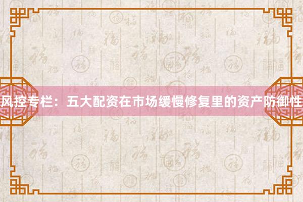 风控专栏:五大配资在市场缓慢修复里的资产防御性