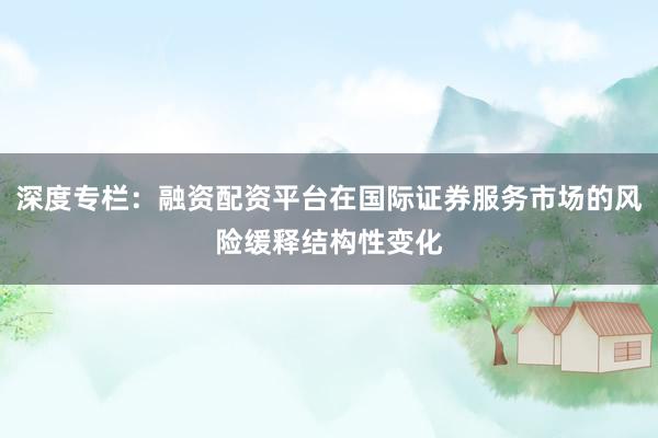 深度专栏：融资配资平台在国际证券服务市场的风险缓释结构性变化