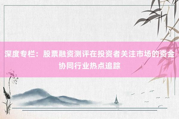 深度专栏：股票融资测评在投资者关注市场的资金协同行业热点追踪