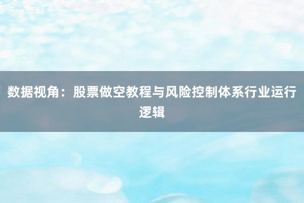 数据视角:股票做空教程与风险控制体系行业运行逻辑