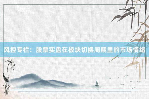风控专栏：股票实盘在板块切换周期里的市场情绪