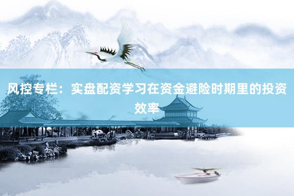风控专栏：实盘配资学习在资金避险时期里的投资效率
