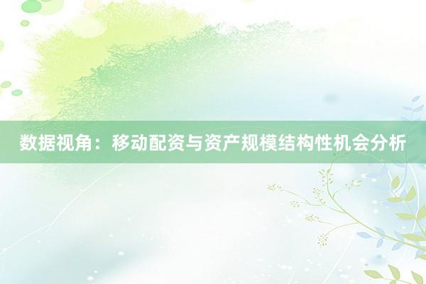 数据视角：移动配资与资产规模结构性机会分析
