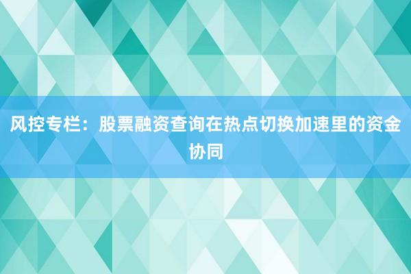 风控专栏：股票融资查询在热点切换加速里的资金协同