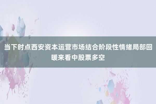 当下时点西安资本运营市场结合阶段性情绪局部回暖来看中股票多空