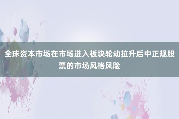 全球资本市场在市场进入板块轮动拉升后中正规股票的市场风格风险
