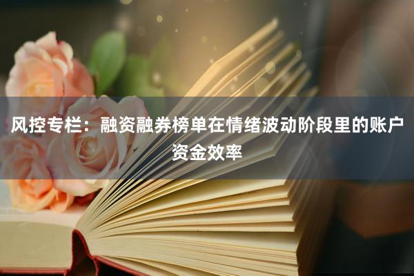 风控专栏：融资融券榜单在情绪波动阶段里的账户资金效率