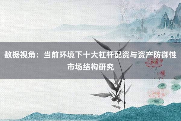 数据视角：当前环境下十大杠杆配资与资产防御性市场结构研究