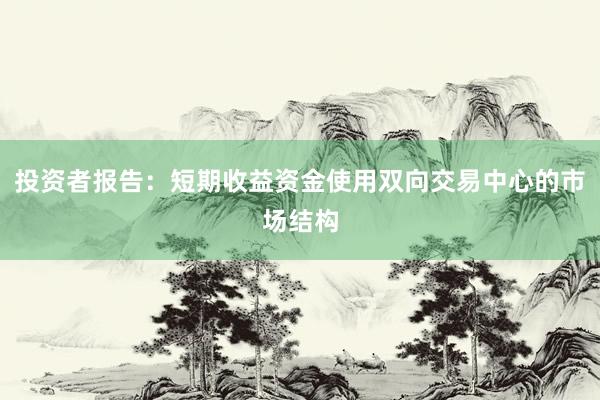 投资者报告：短期收益资金使用双向交易中心的市场结构