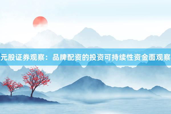 元股证券观察：品牌配资的投资可持续性资金面观察