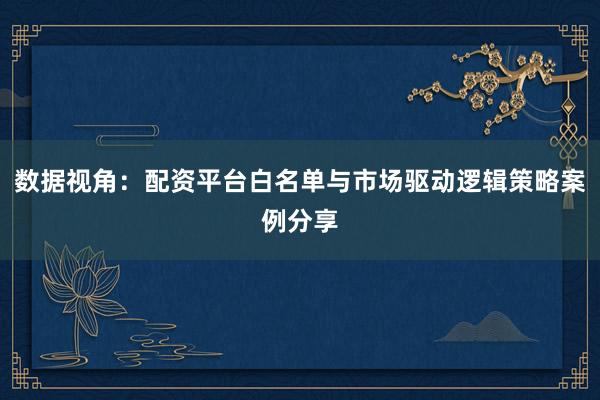 数据视角：配资平台白名单与市场驱动逻辑策略案例分享