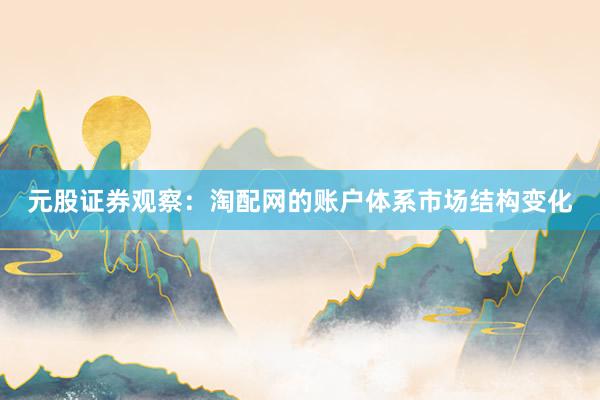 元股证券观察：淘配网的账户体系市场结构变化