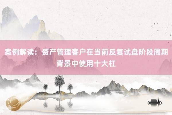 案例解读：资产管理客户在当前反复试盘阶段周期背景中使用十大杠