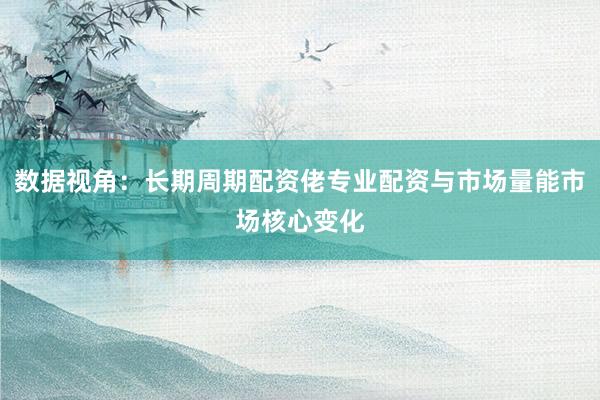 数据视角：长期周期配资佬专业配资与市场量能市场核心变化