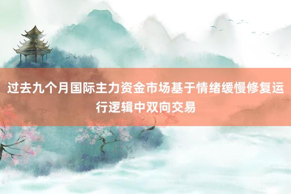 过去九个月国际主力资金市场基于情绪缓慢修复运行逻辑中双向交易