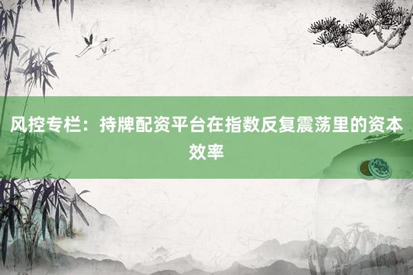 风控专栏：持牌配资平台在指数反复震荡里的资本效率