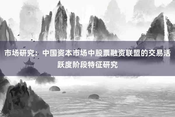 市场研究:中国资本市场中股票融资联盟的交易活跃度阶段特征研究