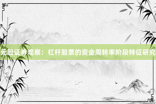 元股证券观察:杠杆股票的资金周转率阶段特征研究
