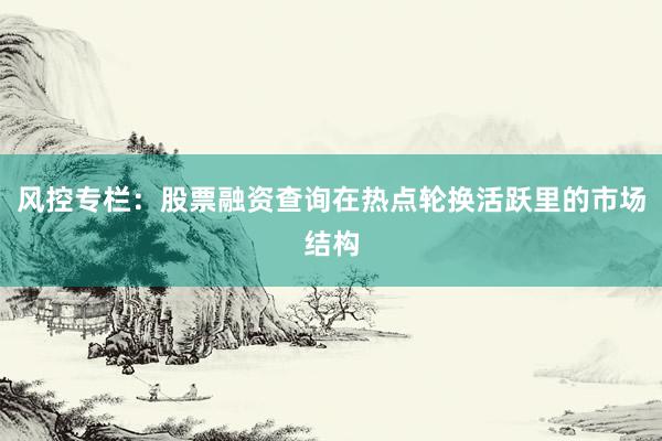 风控专栏:股票融资查询在热点轮换活跃里的市场结构