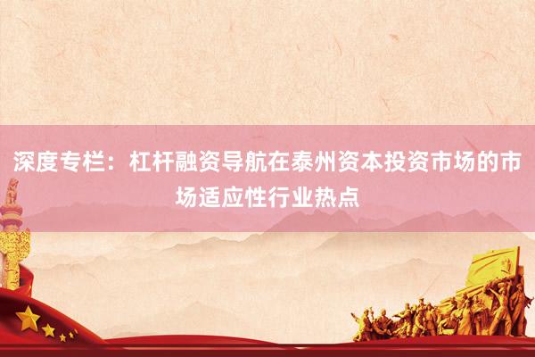 深度专栏:杠杆融资导航在泰州资本投资市场的市场适应性行业热点