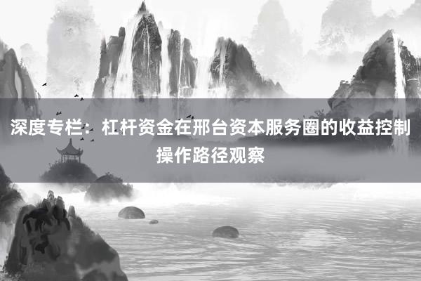深度专栏：杠杆资金在邢台资本服务圈的收益控制操作路径观察
