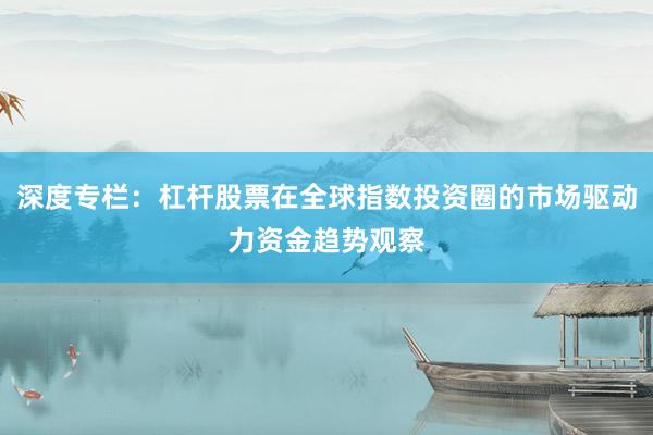 深度专栏：杠杆股票在全球指数投资圈的市场驱动力资金趋势观察