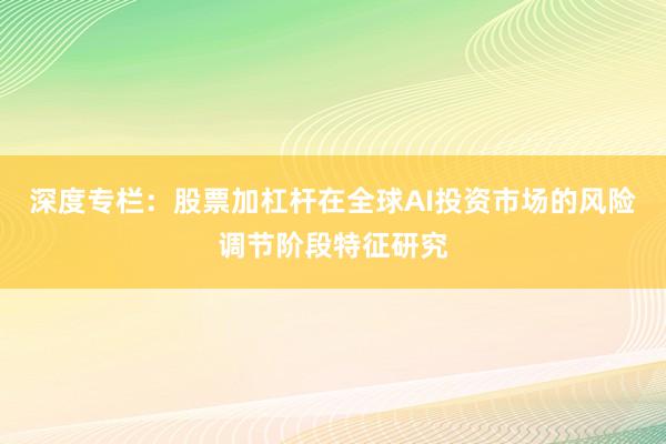 深度专栏：股票加杠杆在全球AI投资市场的风险调节阶段特征研究