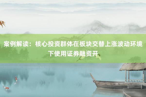 案例解读：核心投资群体在板块交替上涨波动环境下使用证券融资开