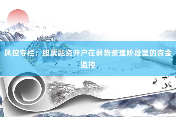 风控专栏：股票融资开户在弱势整理阶段里的资金监控