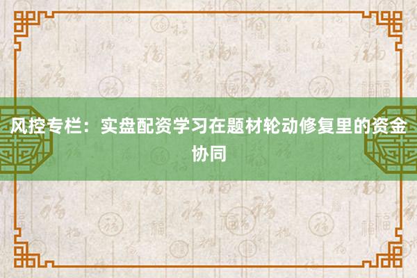 风控专栏：实盘配资学习在题材轮动修复里的资金协同