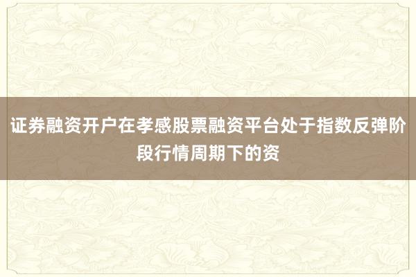 证券融资开户在孝感股票融资平台处于指数反弹阶段行情周期下的资