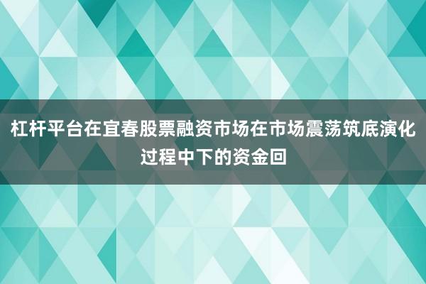 杠杆平台在宜春股票融资市场在市场震荡筑底演化过程中下的资金回