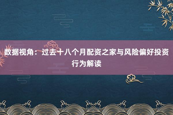 数据视角：过去十八个月配资之家与风险偏好投资行为解读