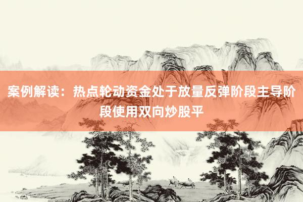 案例解读：热点轮动资金处于放量反弹阶段主导阶段使用双向炒股平