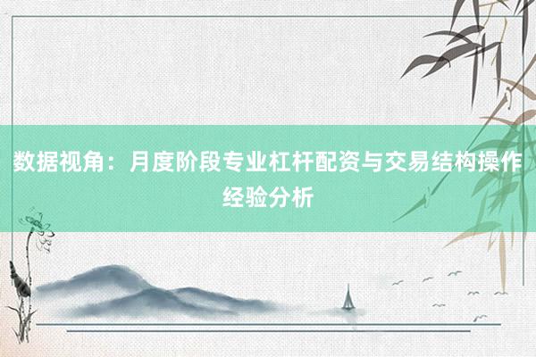 数据视角:月度阶段专业杠杆配资与交易结构操作经验分析