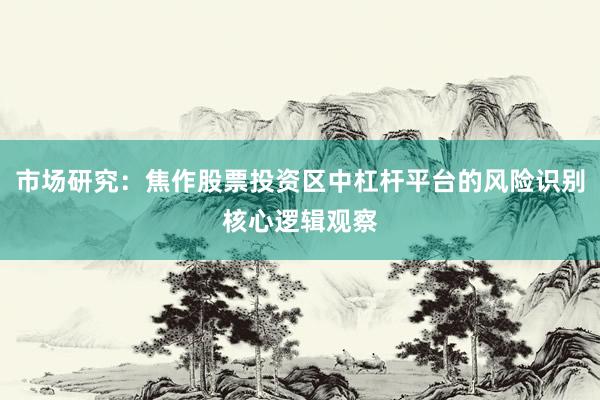 市场研究：焦作股票投资区中杠杆平台的风险识别核心逻辑观察