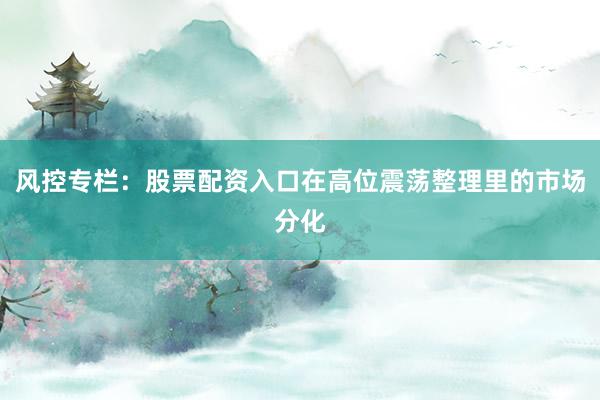 风控专栏：股票配资入口在高位震荡整理里的市场分化