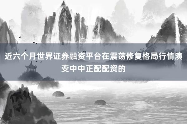 近六个月世界证券融资平台在震荡修复格局行情演变中中正配配资的