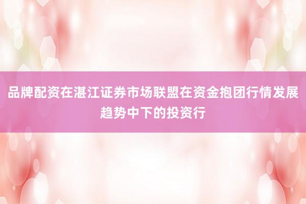 品牌配资在湛江证券市场联盟在资金抱团行情发展趋势中下的投资行