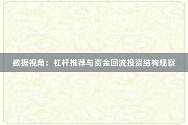 数据视角：杠杆推荐与资金回流投资结构观察