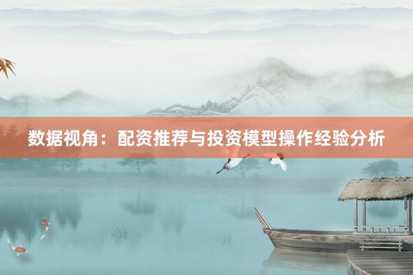 数据视角:配资推荐与投资模型操作经验分析