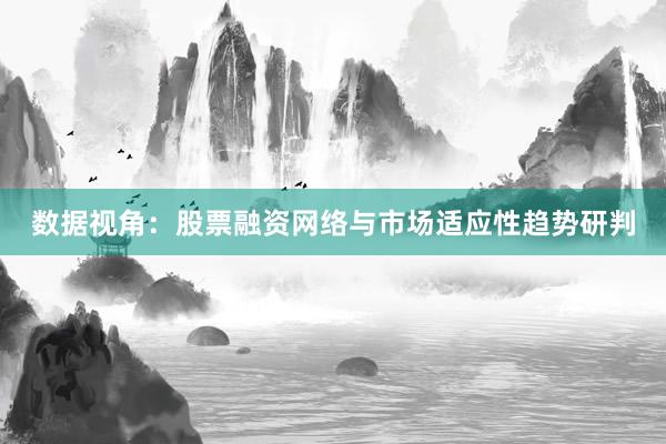 数据视角:股票融资网络与市场适应性趋势研判